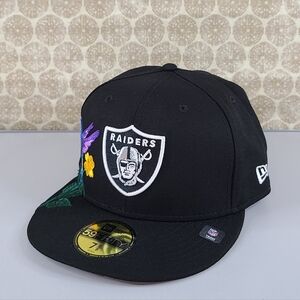 New Mens Fitted New Era Las Vegas Raiders Cap Hat Size ((7⅝))